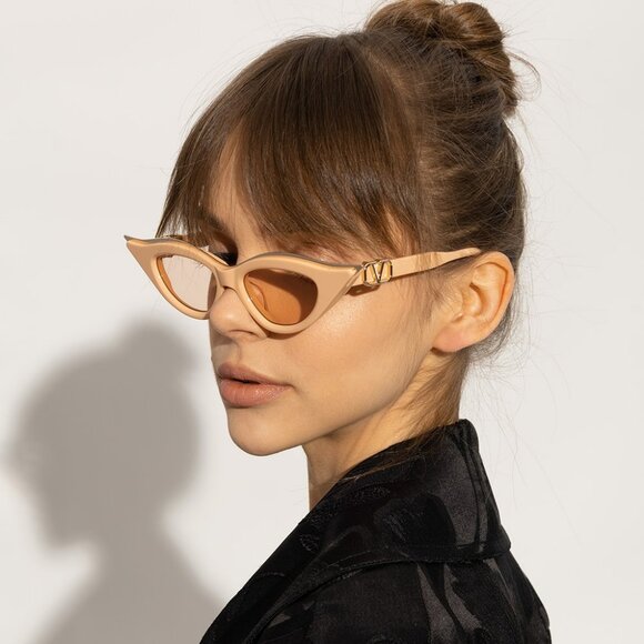 Valentino Women BRAND NEW Sunglasses Beige Gold Nude Cat Eye V - GOLDCUT - II main image 9